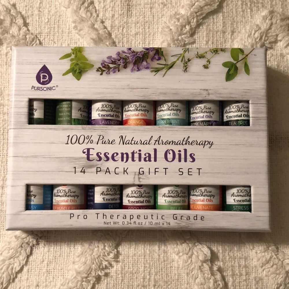 Pursonic Aromatherapy Pure & Natural Essential Oil Set of 14